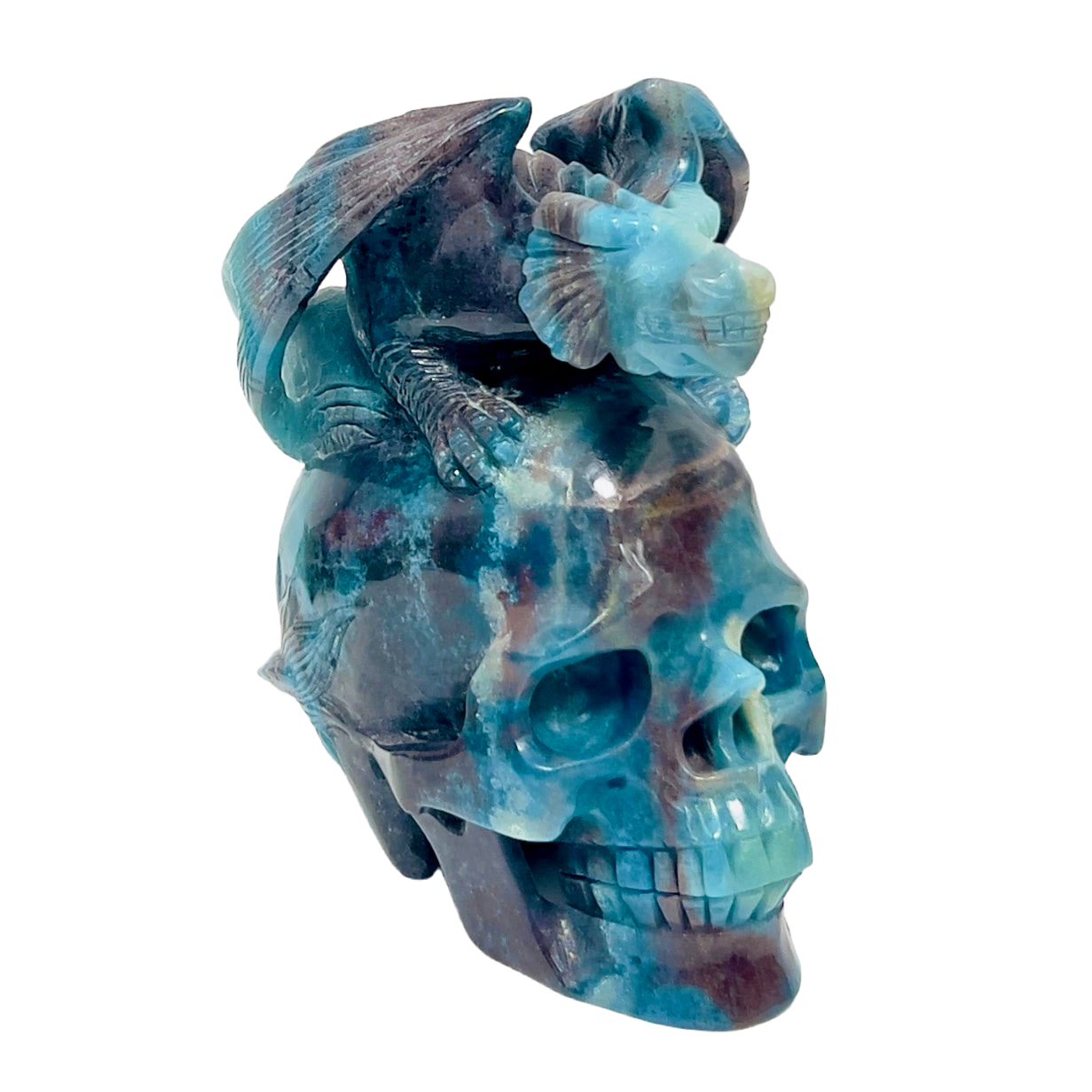 Trolleite Gargoyle on Skull Hollow Jaw Rare Healing Crystal Carving 1564g