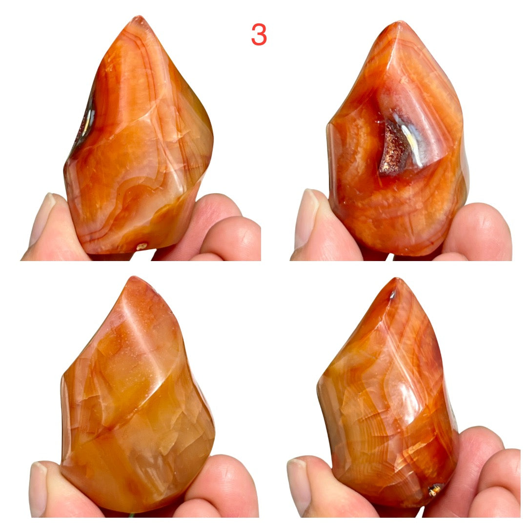 Carnelian Flames Healing Crystal Carvings YOU CHOOSE