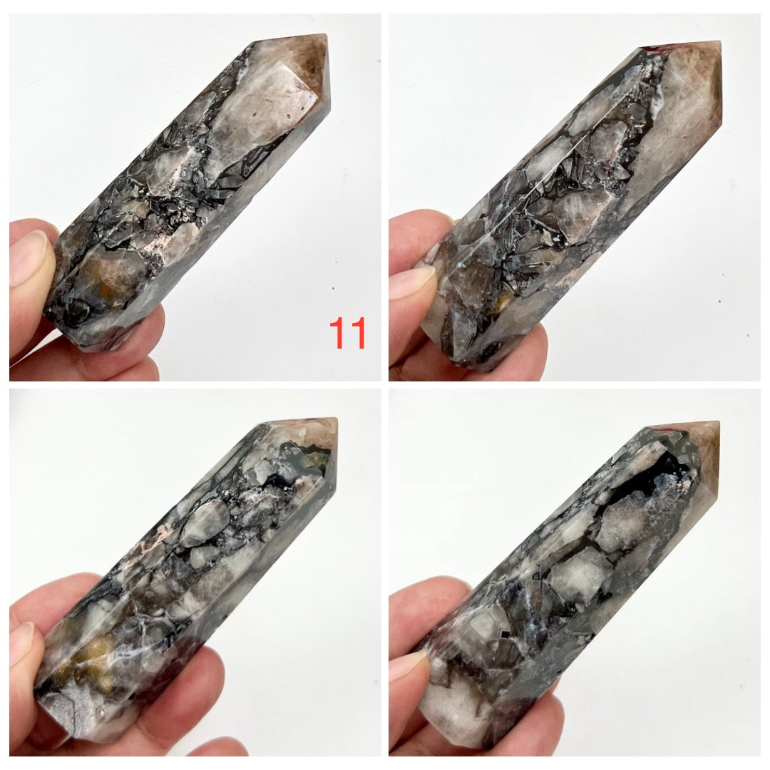 Mosaic Chalcedony Quartz Rare Points Towers Crystal Generators YOU CHOOSE