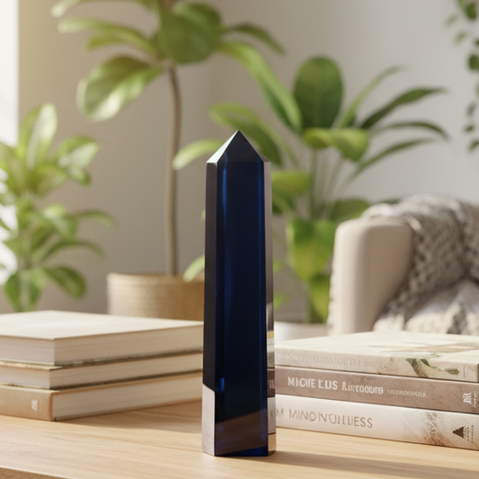 Black Obsidian Tower Crystal Generator 1320g 254mm