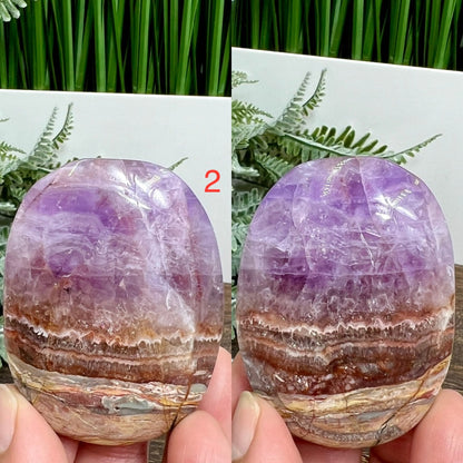 Amethyst with Mexican Lace Agate Palm Stone Crystal YOU CHOOSE