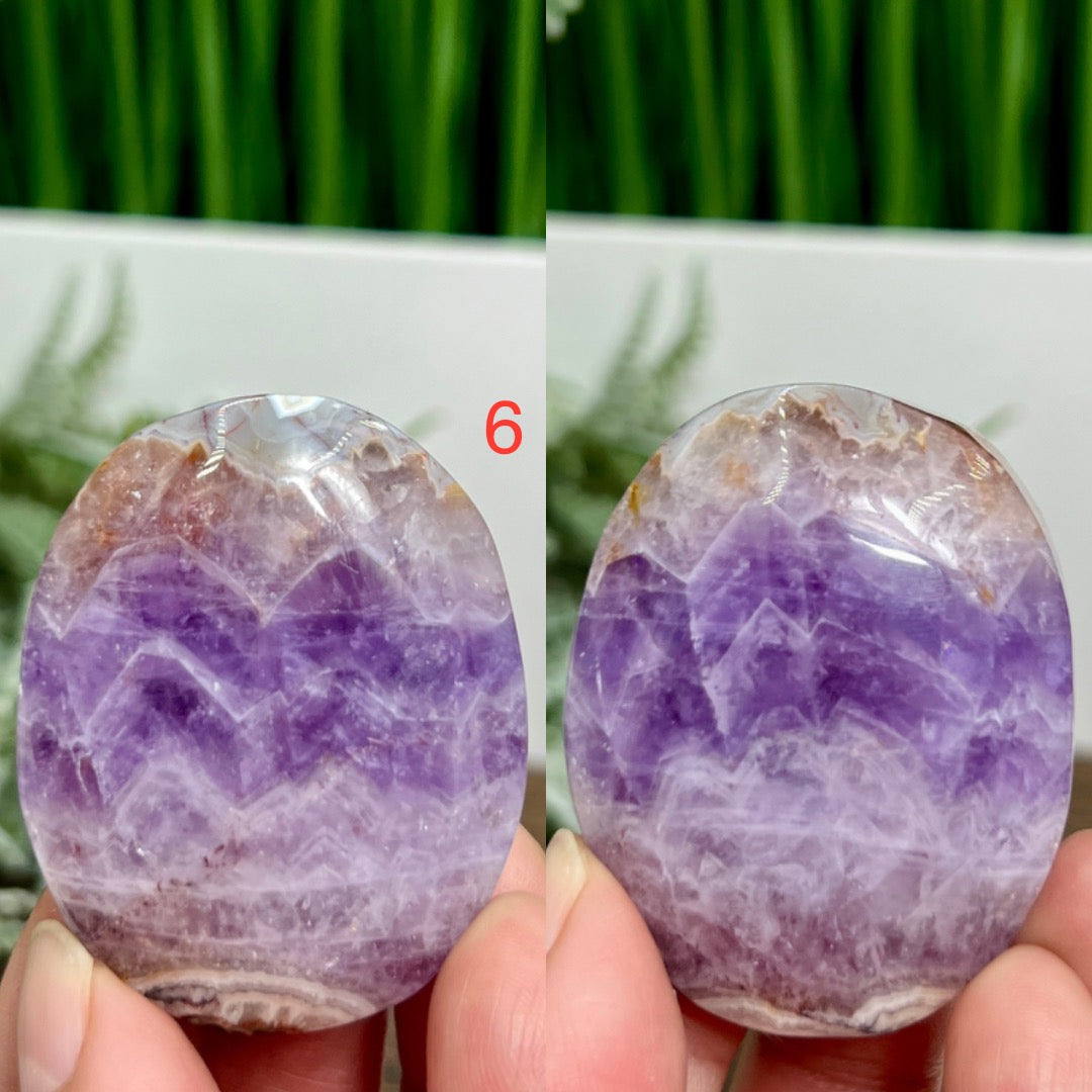 Amethyst with Mexican Lace Agate Palm Stone Crystal YOU CHOOSE