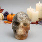 Mosaic Chalcedony Quartz Rare Skull Healing Crystal Carving 846g