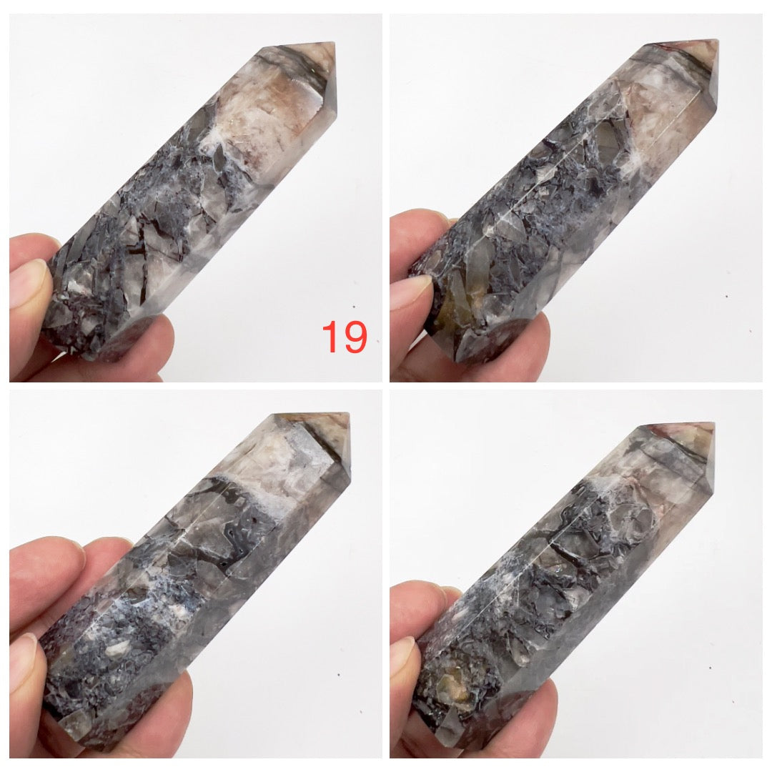 Mosaic Chalcedony Quartz Rare Points Towers Crystal Generators YOU CHOOSE