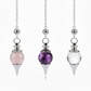 Crystal Pendulums Clear Rose Quartz Amethyst Gemstone Divination Manifestation