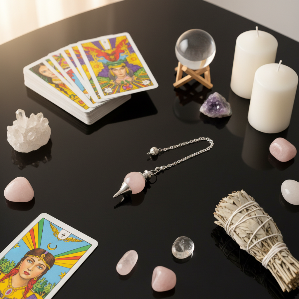 Crystal Pendulums Clear Rose Quartz Amethyst Gemstone Divination Manifestation