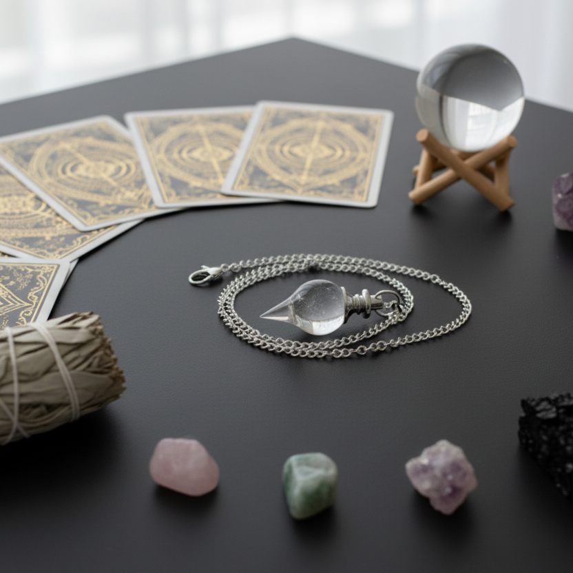 Crystal Pendulums Clear Rose Quartz Amethyst Gemstone Divination Manifestation