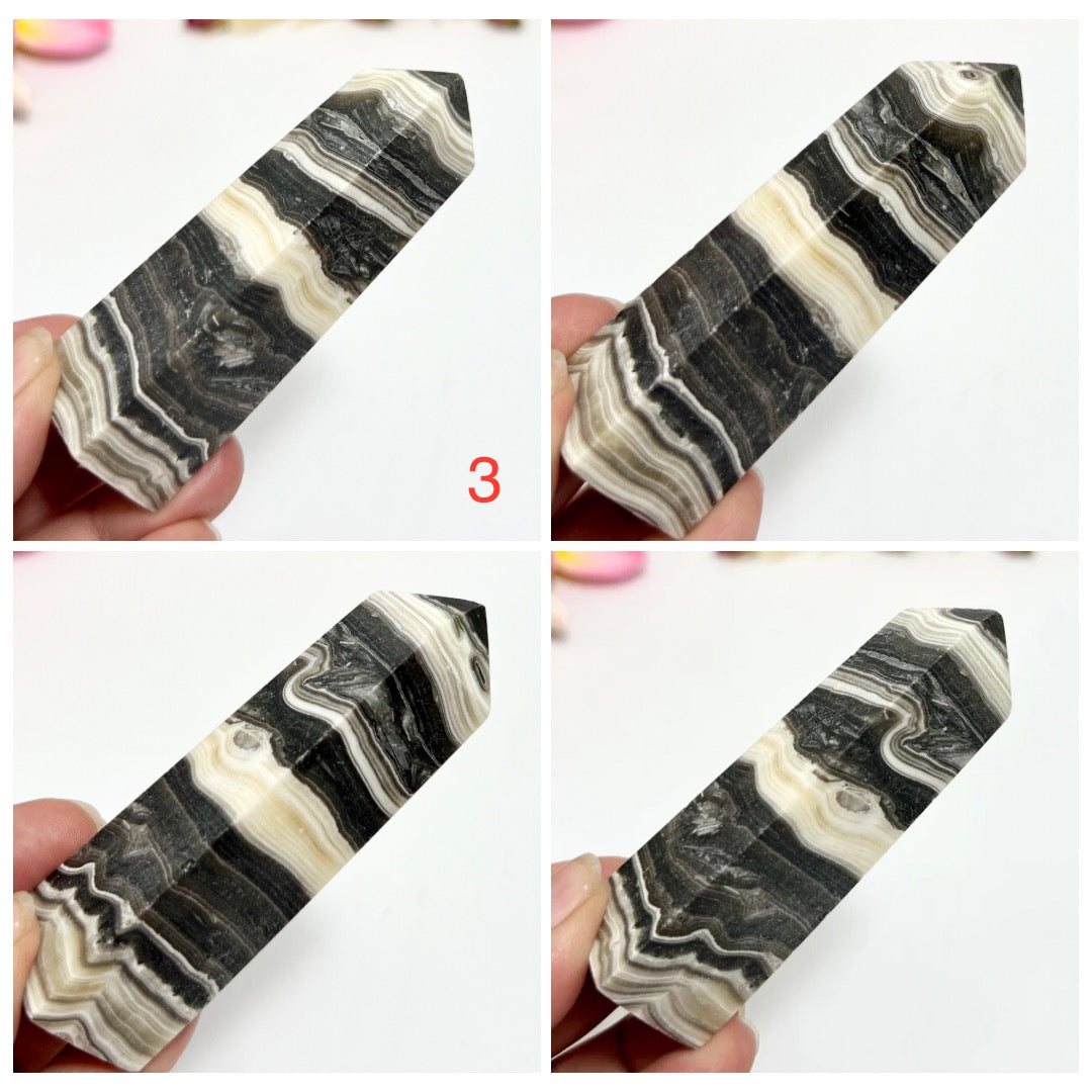 Zebra Phantom Calcite Points Towers Obelisk Crystal YOU CHOOSE