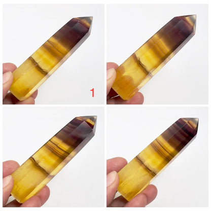Yellow Purple Fluorite Points Towers Crystal Generators YOU CHOOSE