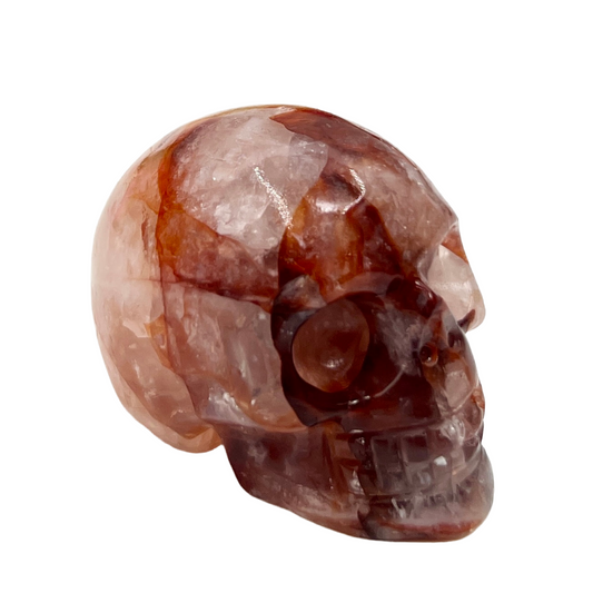 Fire Quartz Hematoid Skull 2 Inches Hand Carved Crystal Carving