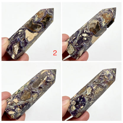 Purple Brecciated Jasper Points Towers Crystal Generators YOU CHOOSE