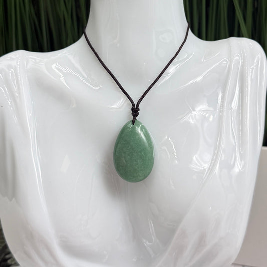 Green Aventurine Cord Necklace Wearable Crystals