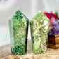 Moss Agate Point Towers Crystal Generator YOU CHOOSE