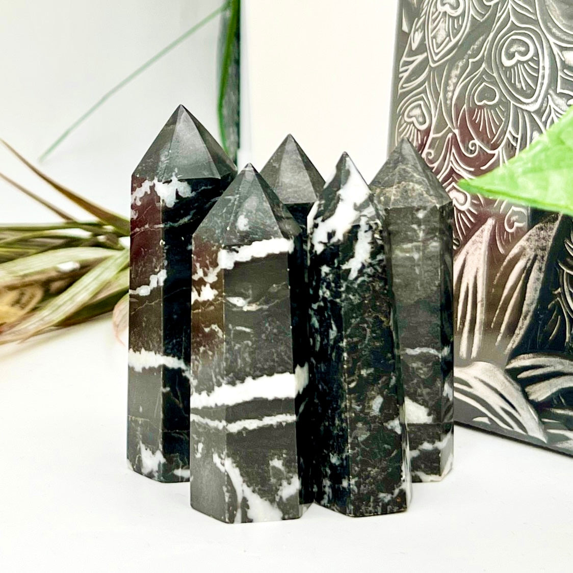 Zebra Jasper Points Towers Crystal Generators YOU CHOOSE
