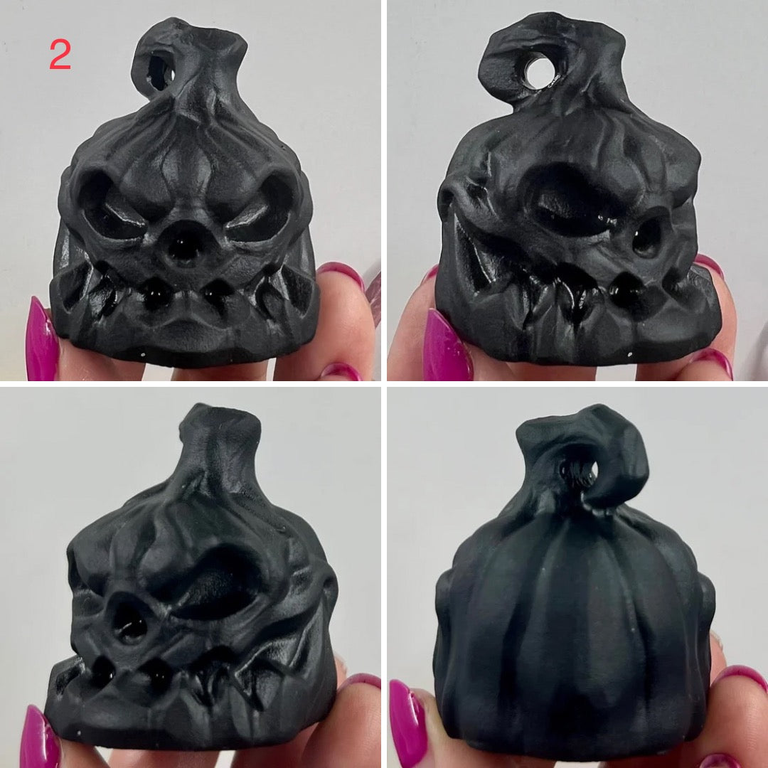 Black Obsidian Matt Halloween Brooms Pumpkins Crystal Carvings