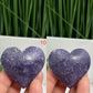 Lepidolite Purple Mica Hearts Healing Crystal Carvings YOU CHOOSE
