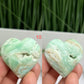 Blue Aragonite Hearts With Stand Healing Crystal Carvings YOU CHOOSE