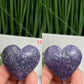 Lepidolite Purple Mica Hearts Healing Crystal Carvings YOU CHOOSE