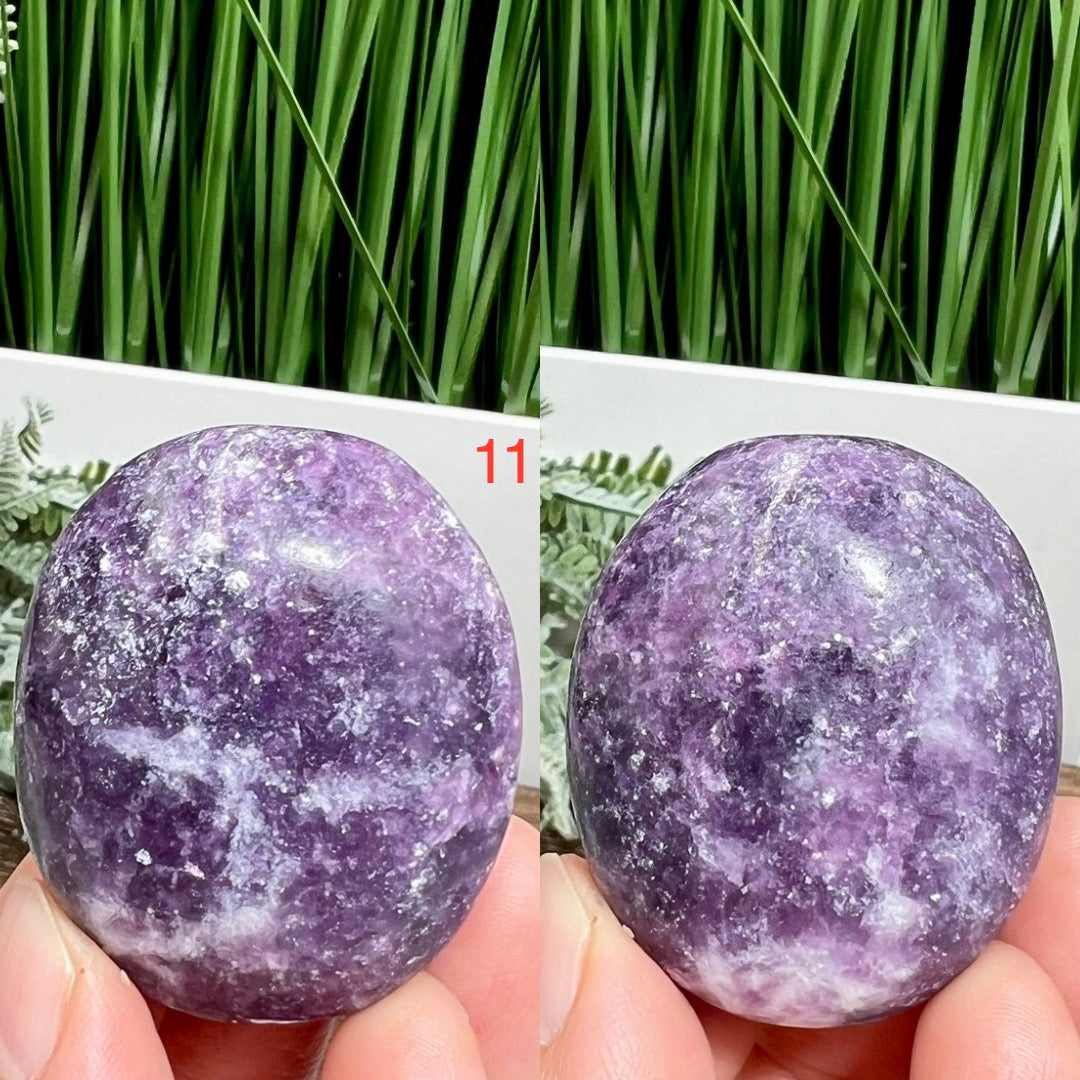 Lepidolite Purple Mica Palm Stones Meditation Crystals YOU CHOOSE