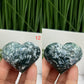 Moss Agate Hearts Crystal Carvings YOU CHOOSE