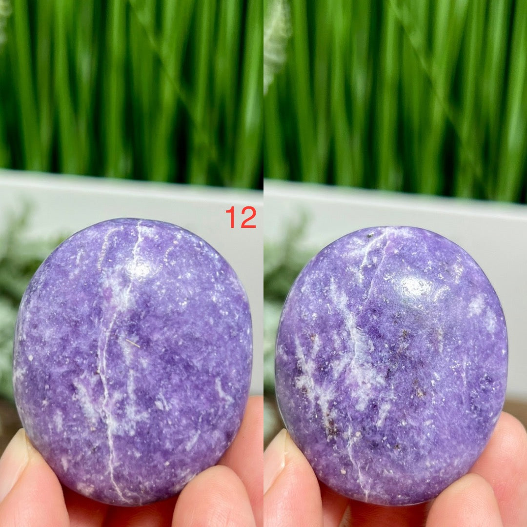 Lepidolite Purple Mica Palm Stones Meditation Crystals YOU CHOOSE