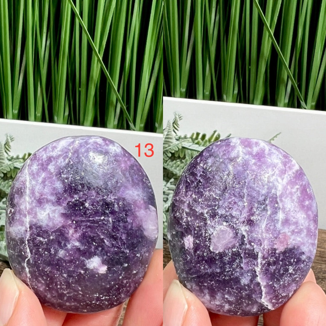 Lepidolite Purple Mica Palm Stones Meditation Crystals YOU CHOOSE
