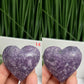 Lepidolite Purple Mica Hearts Healing Crystal Carvings YOU CHOOSE
