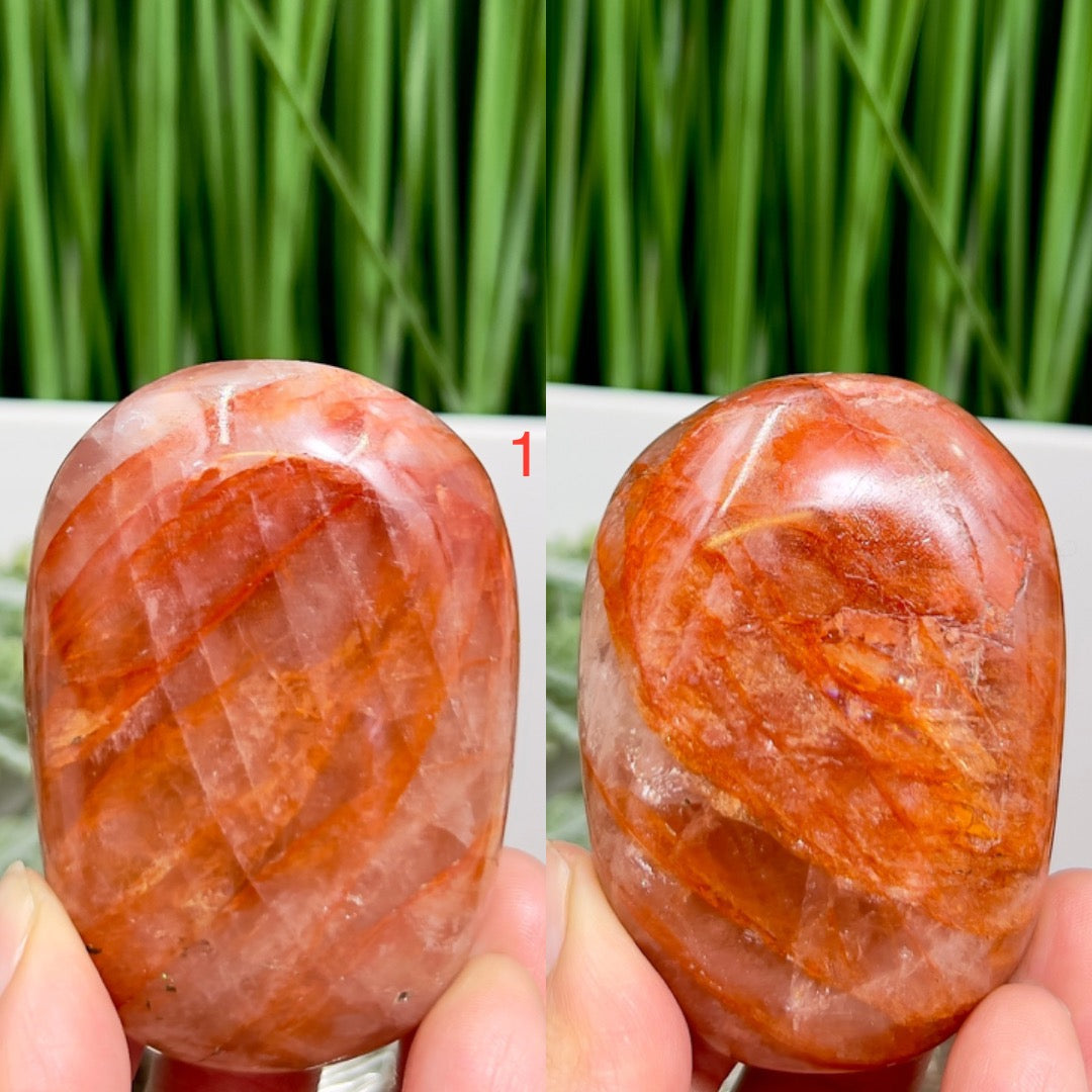 Fire Quartz Hematoid Palm Stones Large Worry Crystals YOU CHOOSE