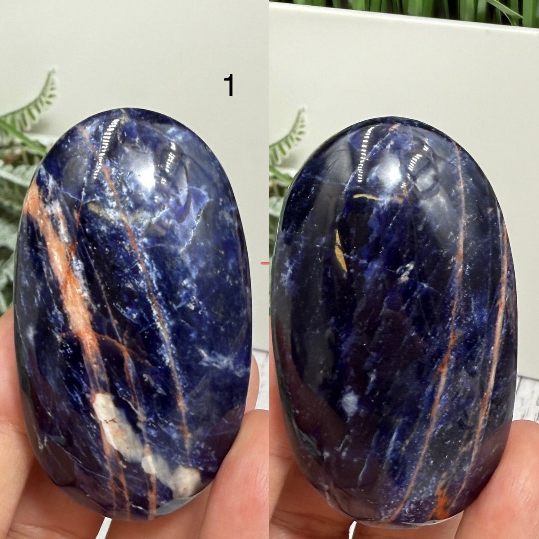 Blue Sodalite Palm Stones Worry Meditation Gemstone YOU CHOOSE
