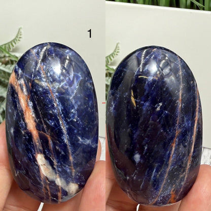 Blue Sodalite Palm Stones Worry Meditation Gemstone YOU CHOOSE