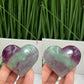 Watermelon Fluorite Gemstone Hearts Crystal Carvings