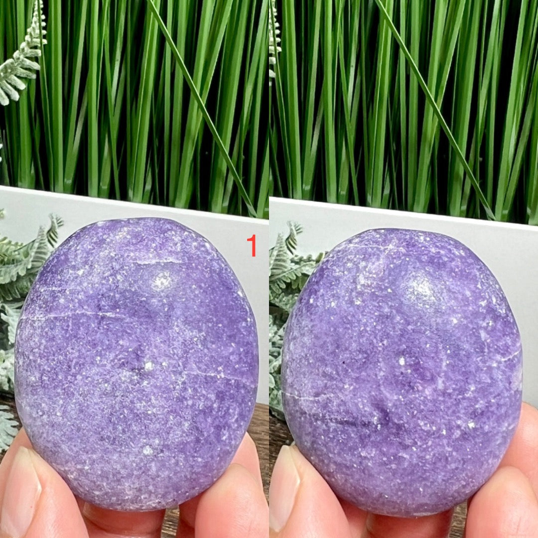 Lepidolite Purple Mica Palm Stones Meditation Crystals YOU CHOOSE