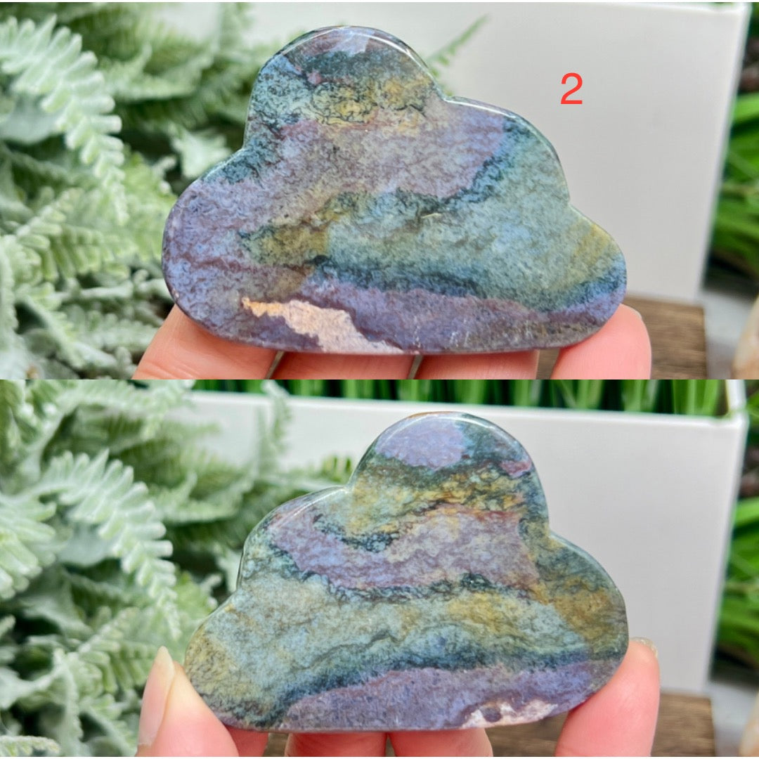 Ocean Sea Jasper Clouds Crystal Carvings YOU CHOOSE