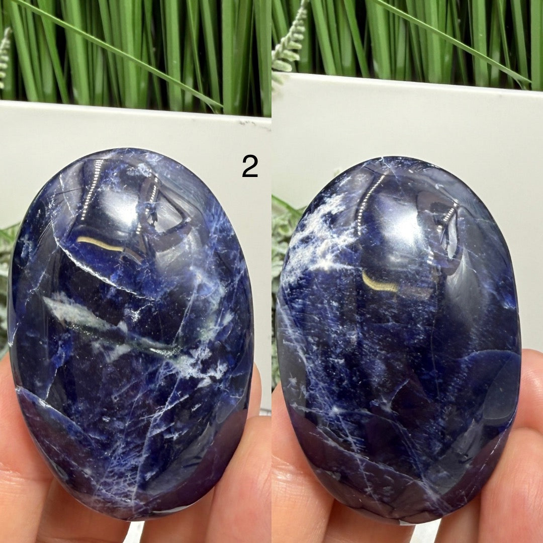 Blue Sodalite Palm Stones Worry Meditation Gemstone YOU CHOOSE