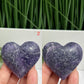 Lepidolite Purple Mica Hearts Healing Crystal Carvings YOU CHOOSE