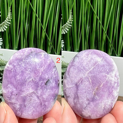 Lepidolite Purple Mica Palm Stones Meditation Crystals YOU CHOOSE