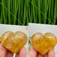 Golden Healer Quartz Hearts High Quality Crystal Carvings YOU CHOOSE