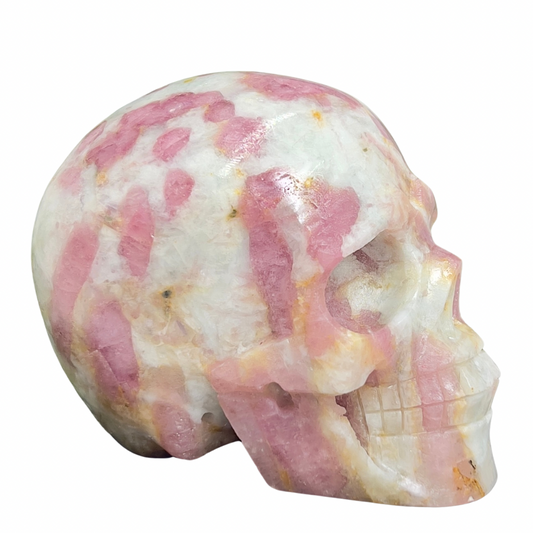 Pink Tourmaline in Feldspar Skull High Quality Healing Crystal Carving 1186g