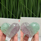 Watermelon Fluorite Gemstone Hearts Crystal Carvings
