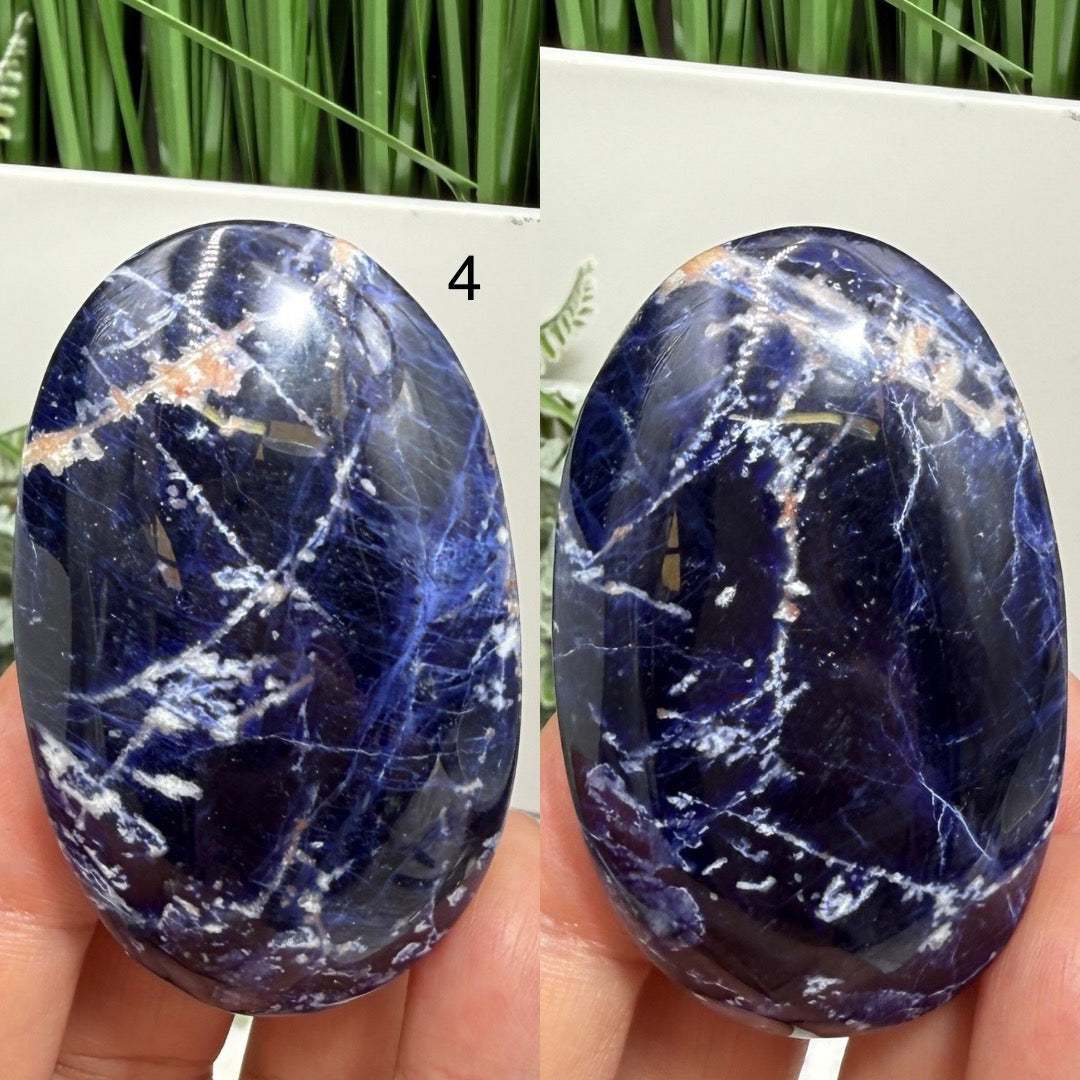 Blue Sodalite Palm Stones Worry Meditation Gemstone YOU CHOOSE