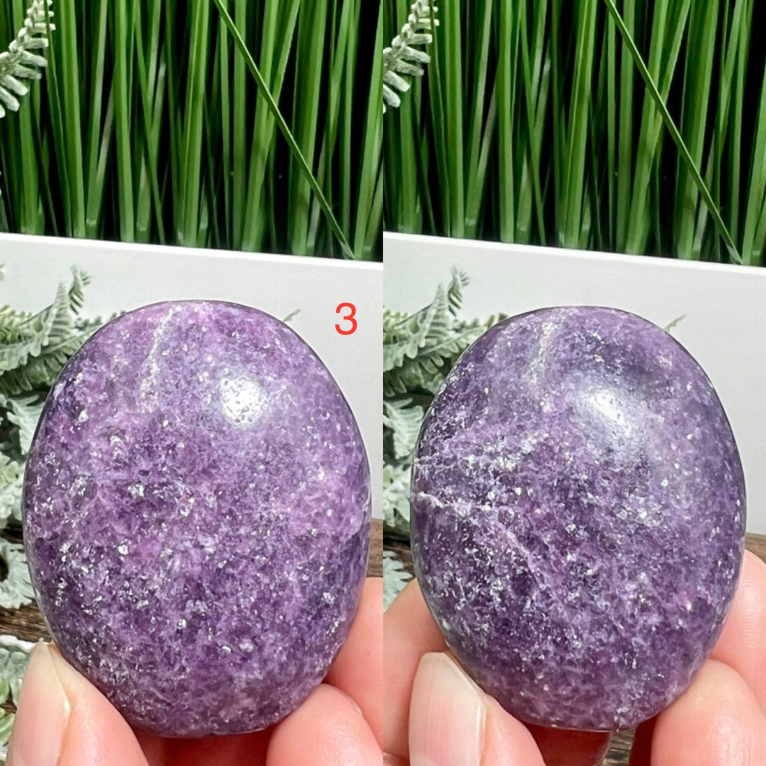 Lepidolite Purple Mica Palm Stones Meditation Crystals YOU CHOOSE