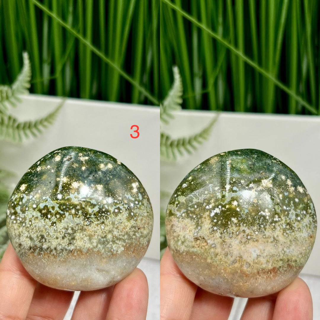 Bubble Ocean Sea Orbicular Jasper Palm Stones Worry Crystals YOU CHOOSE