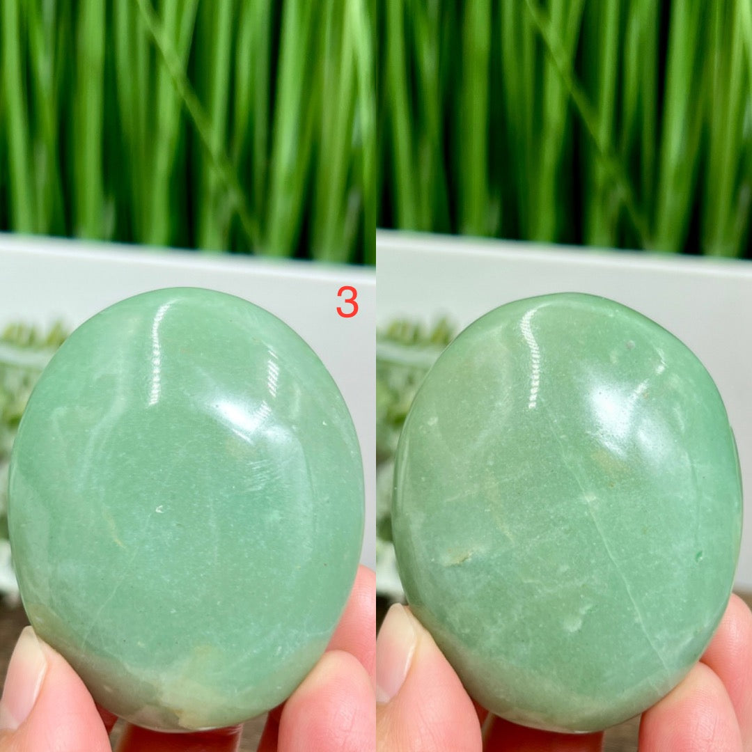 Green Aventurine Palm Stones Worry Meditation Crystals YOU CHOOSE