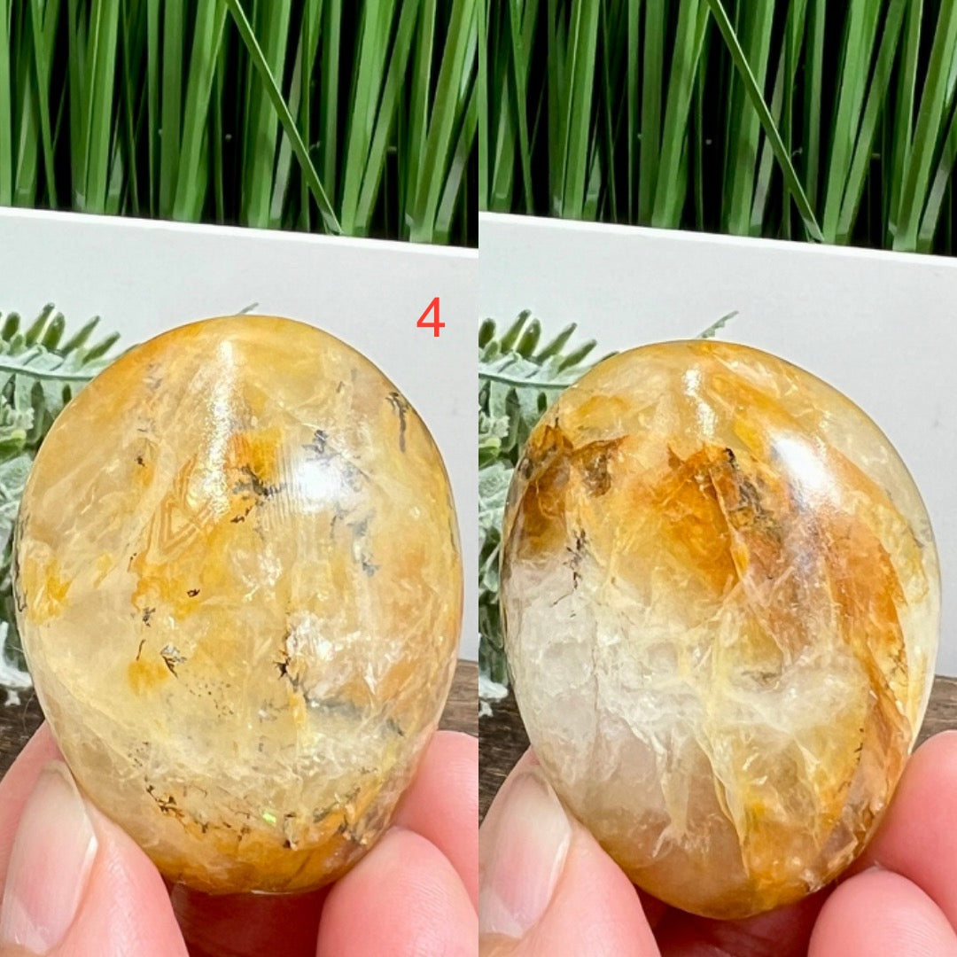 Dendritic Golden Healer Quartz Palm Stones Worry Crystals YOU CHOOSE