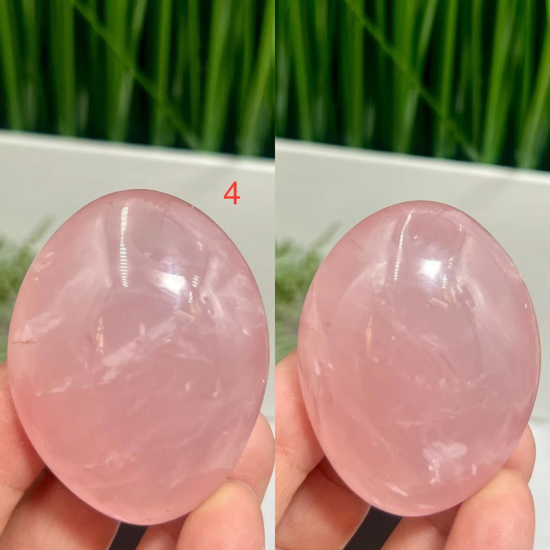 Rose Quartz Palm Stone Worry Love Meditation Crystals YOU CHOOSE