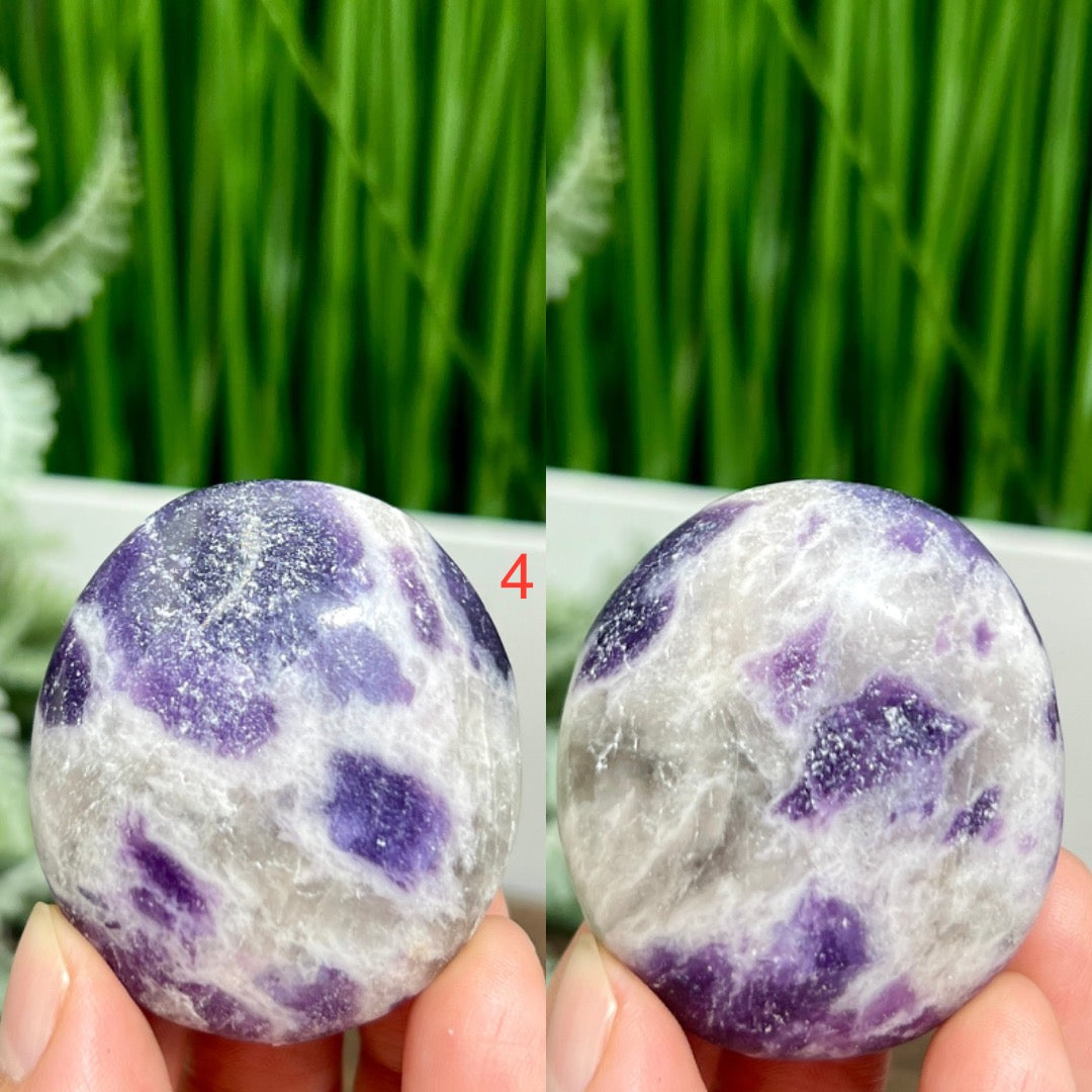 Lepidolite Purple Mica Palm Stones Meditation Crystals YOU CHOOSE