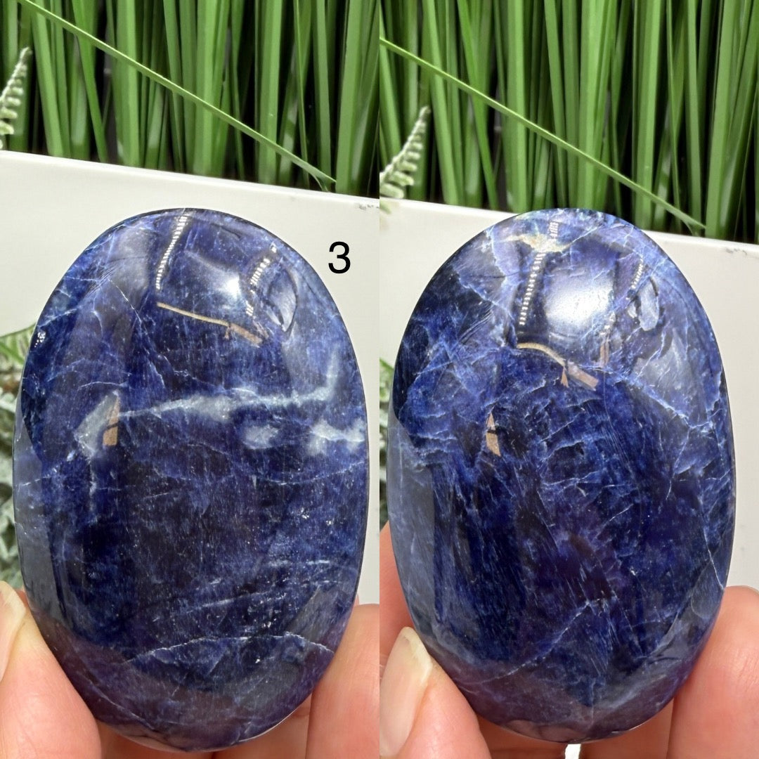 Blue Sodalite Palm Stones Worry Meditation Gemstone YOU CHOOSE