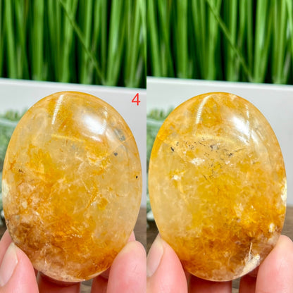Golden Healer Quartz Palm Stones Worry Meditation Crystals YOU CHOOSE