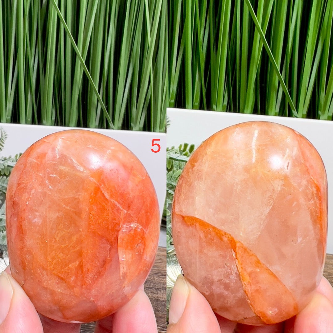 Fire Quartz Hematoid Palm Stones Large Worry Crystals YOU CHOOSE