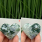 Moss Agate Hearts Crystal Carvings YOU CHOOSE